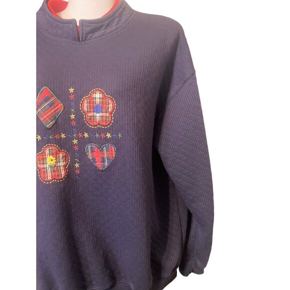 Womens Sarah Bentley Sport Vintage Pullover Top Knit XL Sweatshirt Applique - Picture 6 of 8